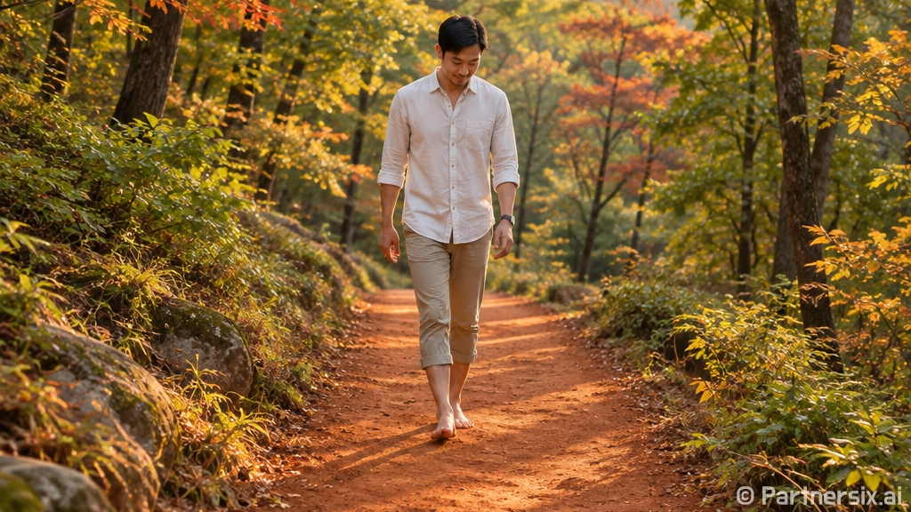 거창 죽전공원 맨발걷기 건강 체험