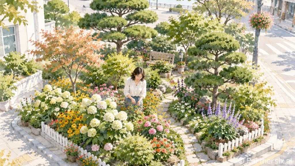 진주 도심 속 꽃과 나무의 아름다움