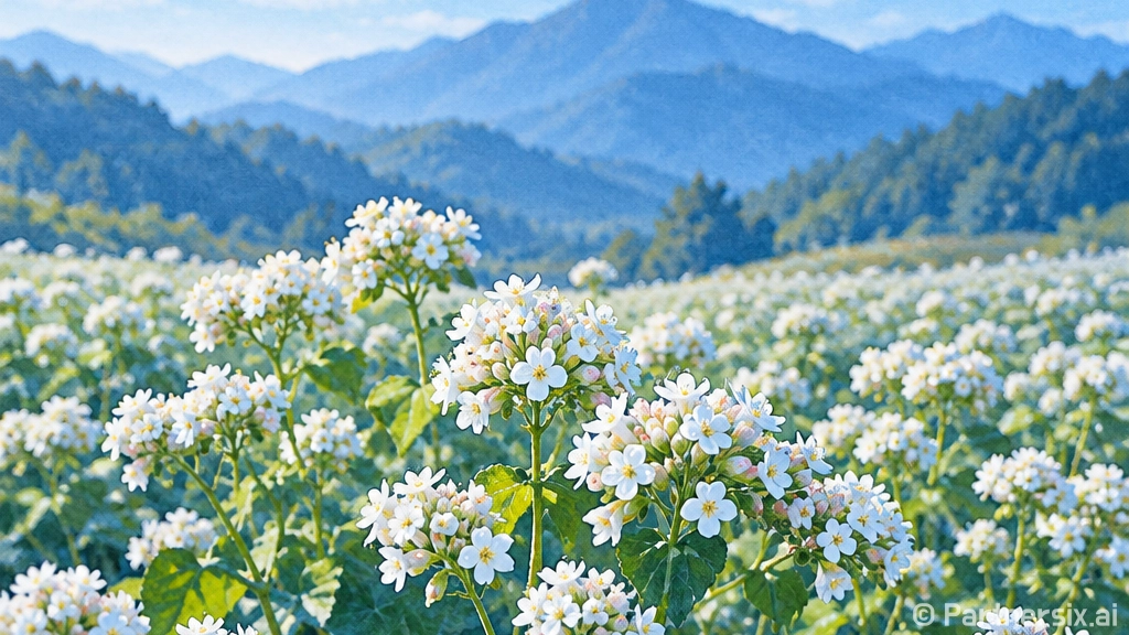 경남 양산 통도사 메밀꽃 만개 풍경