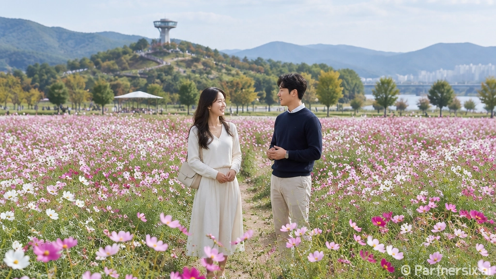 가을빛 물든 양산 황산공원 꽃나들이