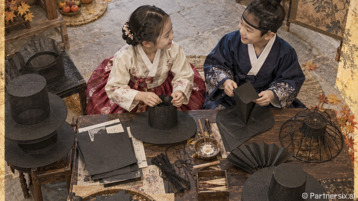 한복 입은 아이와 …