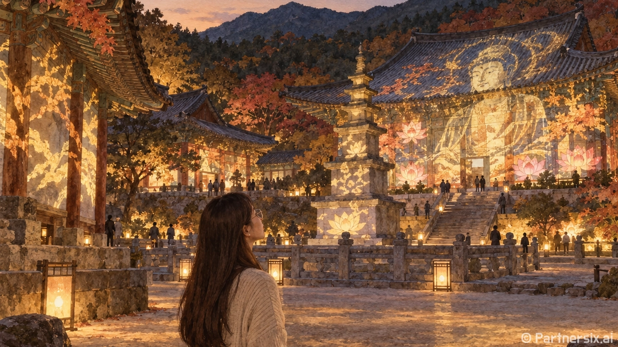 통도사에 내려앉은 인연의 빛