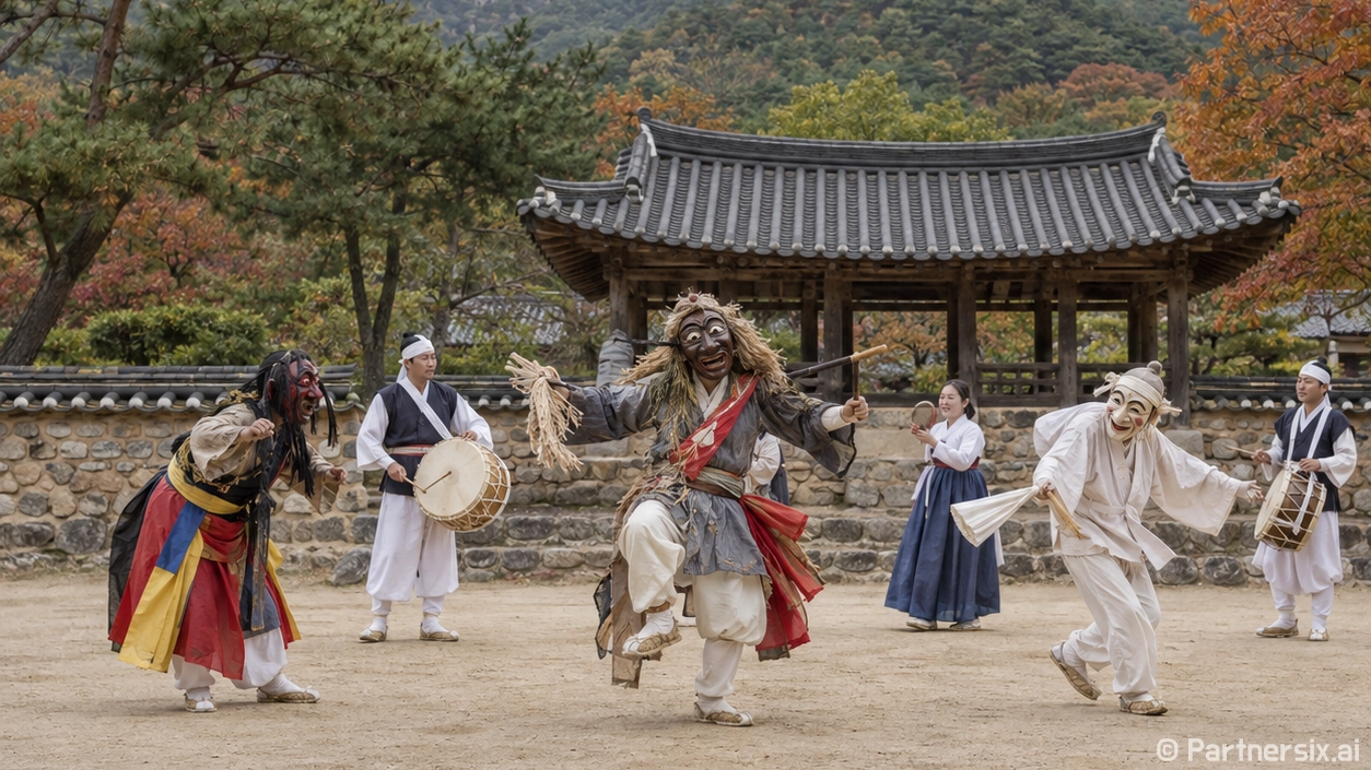 탈 너머 고성오광대의 밤
