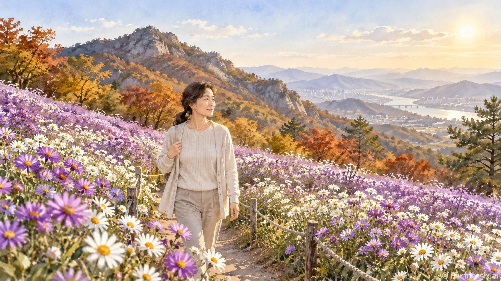감악산 보랏빛 꽃물결
