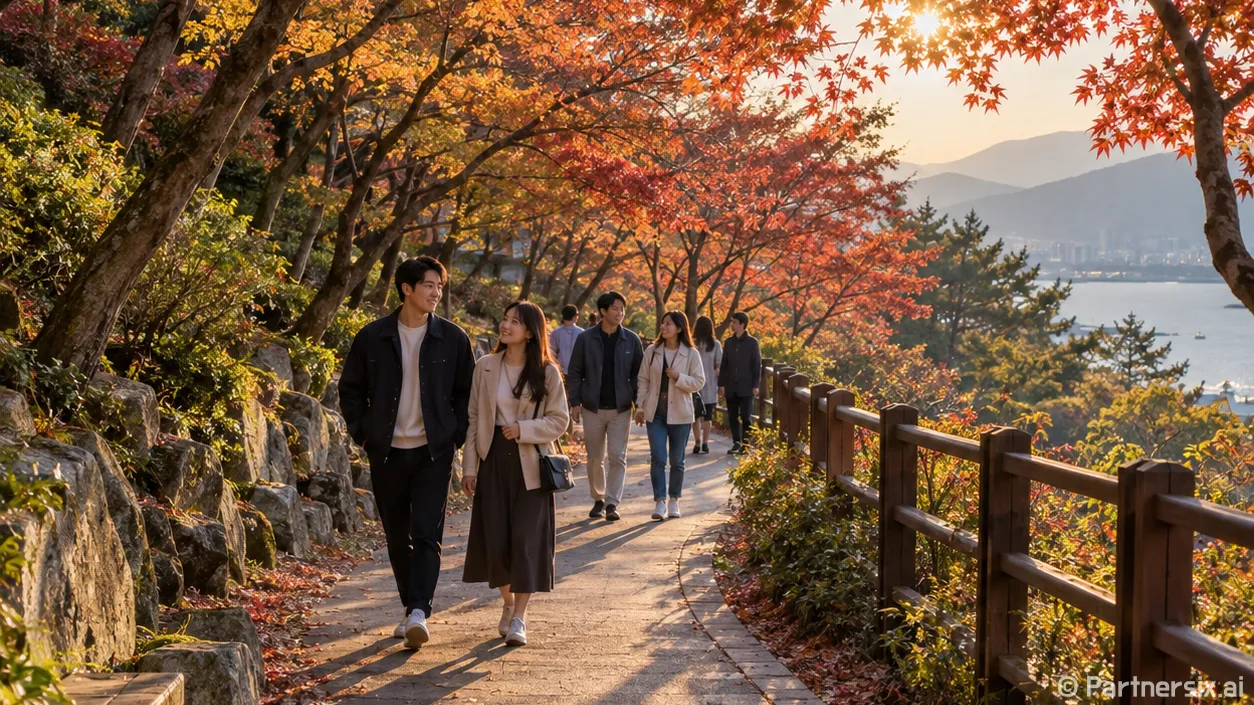 가을에 다시 피어난 벚꽃공원