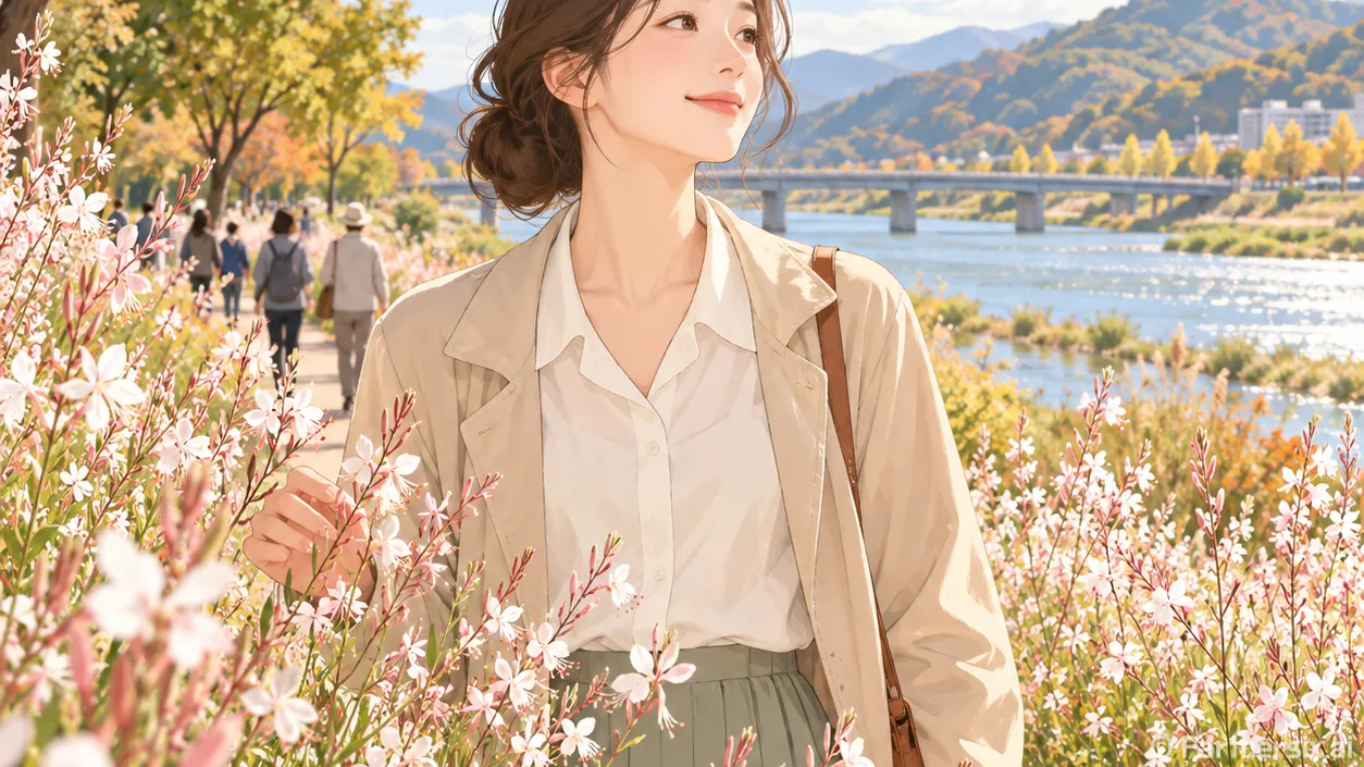 밀양강 가우라꽃길 걷는다