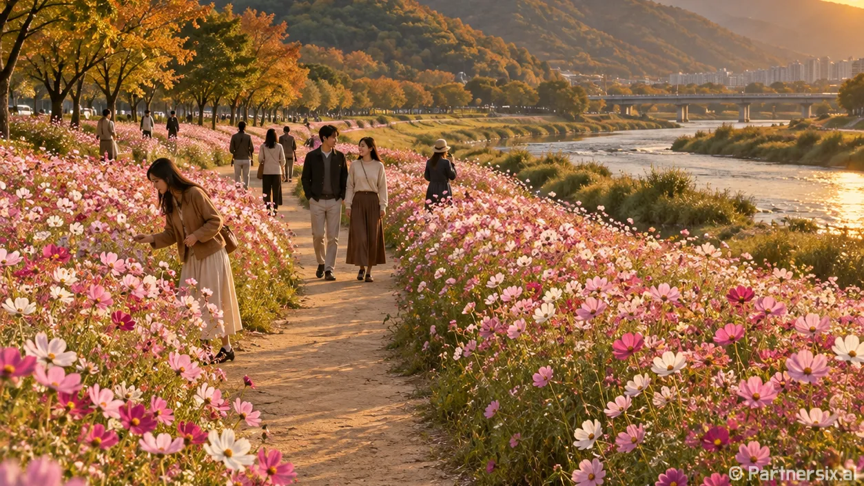 대포천 물들인 코스모스