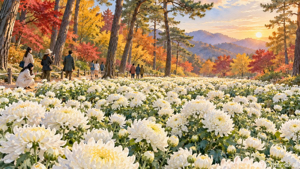 송림숲에 번진 순백 물결