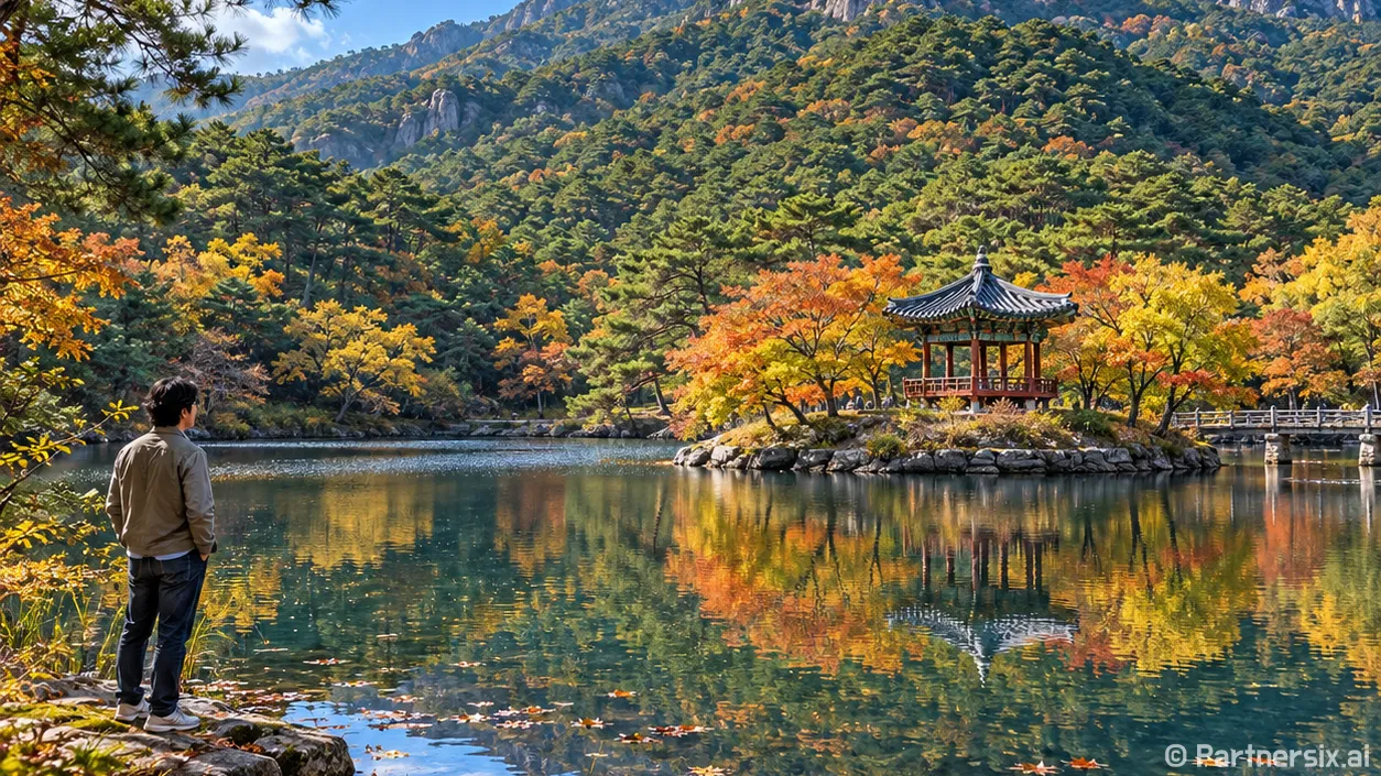 초록 장산숲에 번진 가을