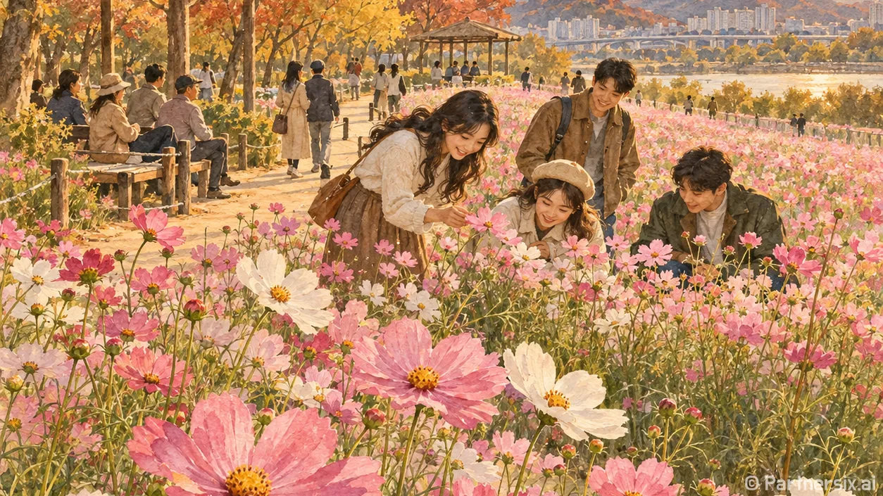 김해 대동생태공원 코스모스 만개 풍경