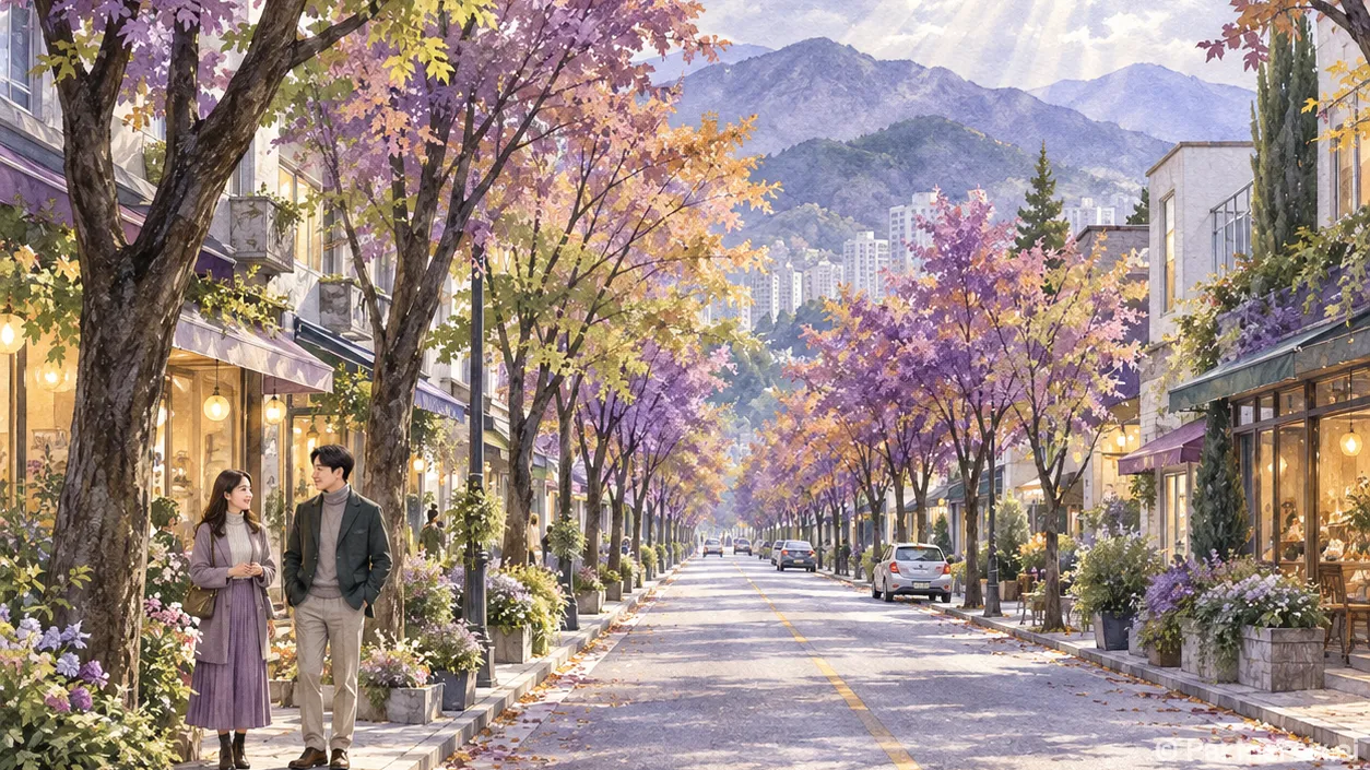 창원 가로수길 한낮의 여유