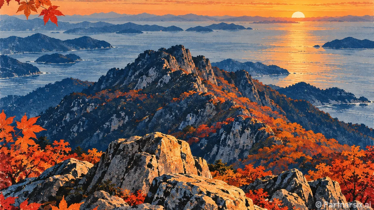 별빛 끝에 열린 망산 일출