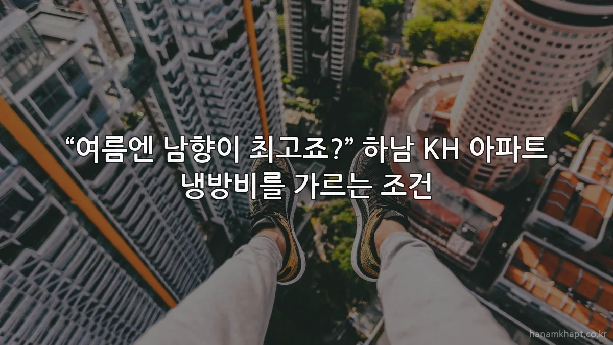 “여름엔 남향이 최고죠?” 하남 KH 아파트 냉방비를 가르는 조건