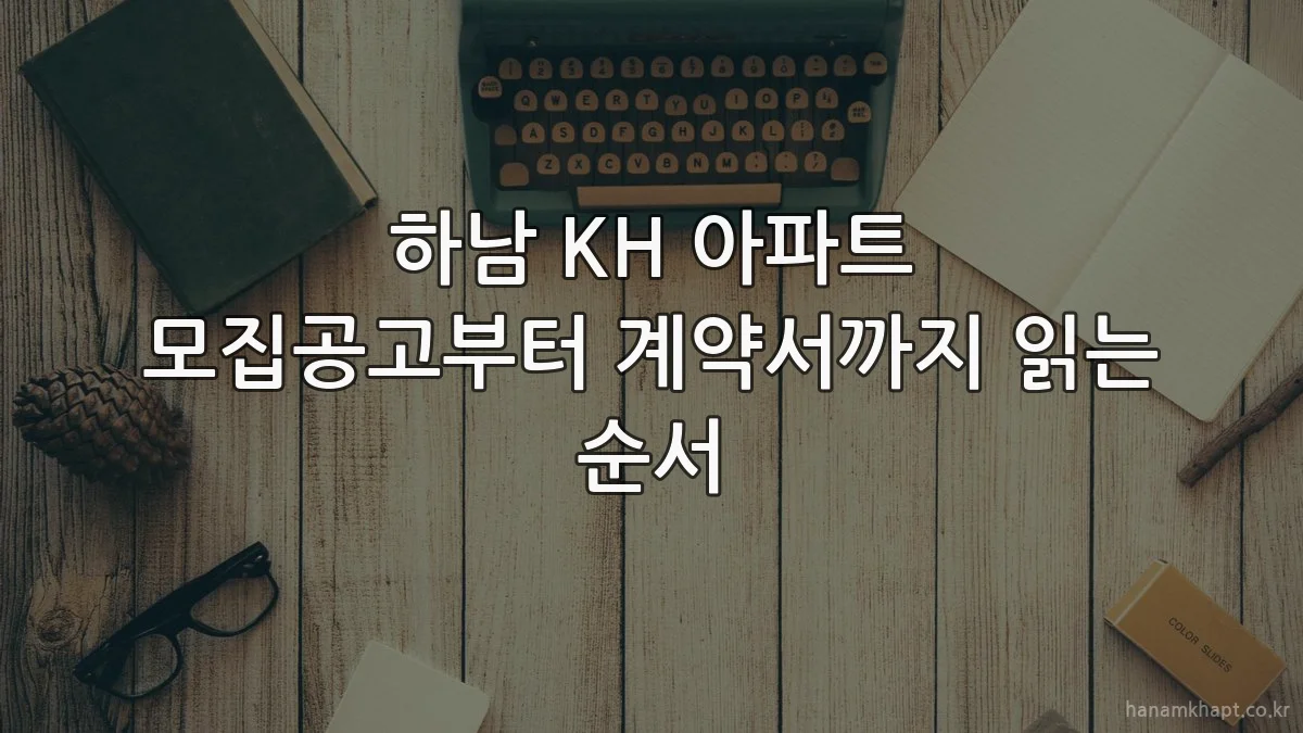 하남 KH 아파트 모집공고부터 계약서까지 읽는 순서
