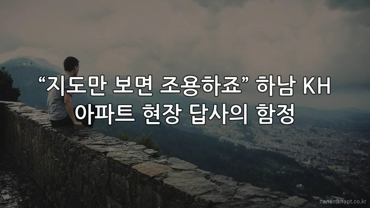 “지도만 보면 조용하죠” 하남 KH 아파트 현장 답사의 함정
