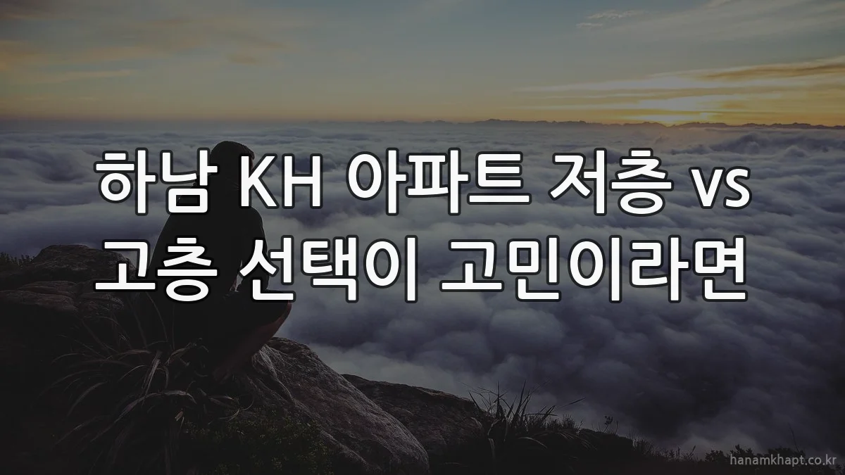하남 KH 아파트 저층 vs 고층 선택이 고민이라면