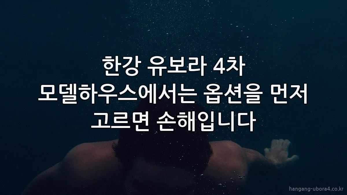 한강 유보라 4차 모델하우스에서는 옵션을 먼저 고르면 손해입니다
