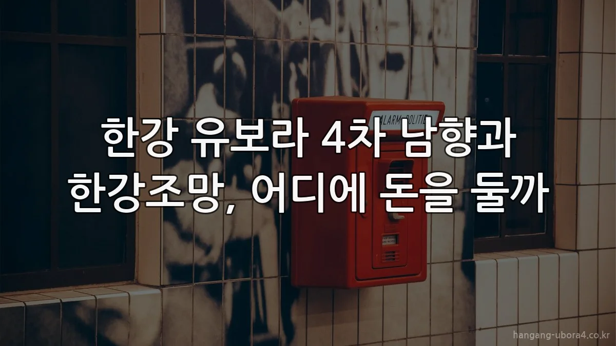 한강 유보라 4차 남향과 한강조망, 어디에 돈을 둘까