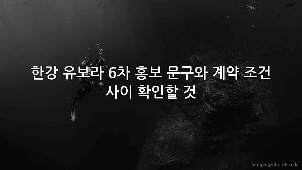 한강 유보라 6차 홍보 문구와 계약 조건 사이 확인할 것