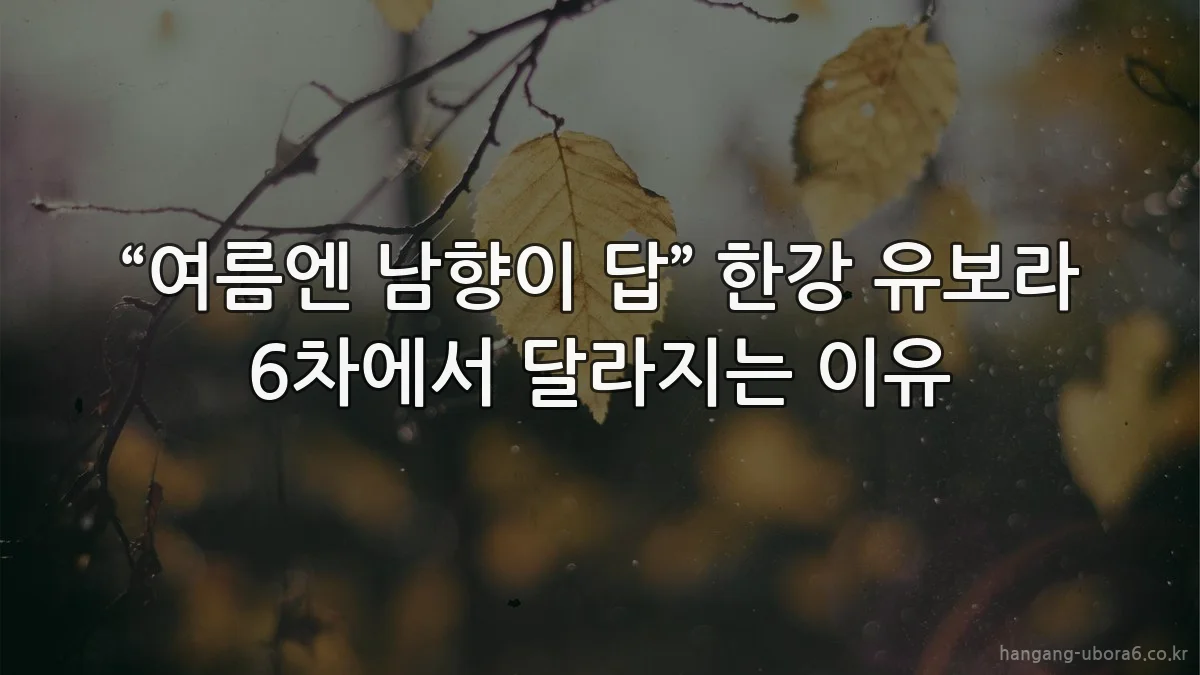 “여름엔 남향이 답” 한강 유보라 6차에서 달라지는 이유