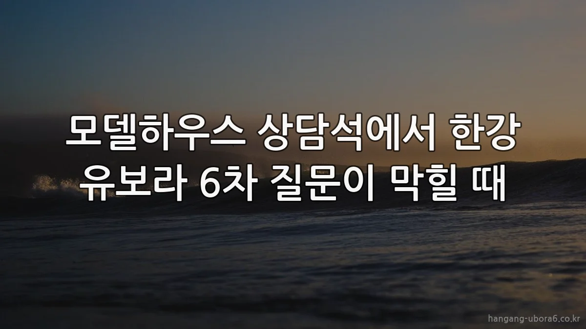 모델하우스 상담석에서 한강 유보라 6차 질문이 막힐 때