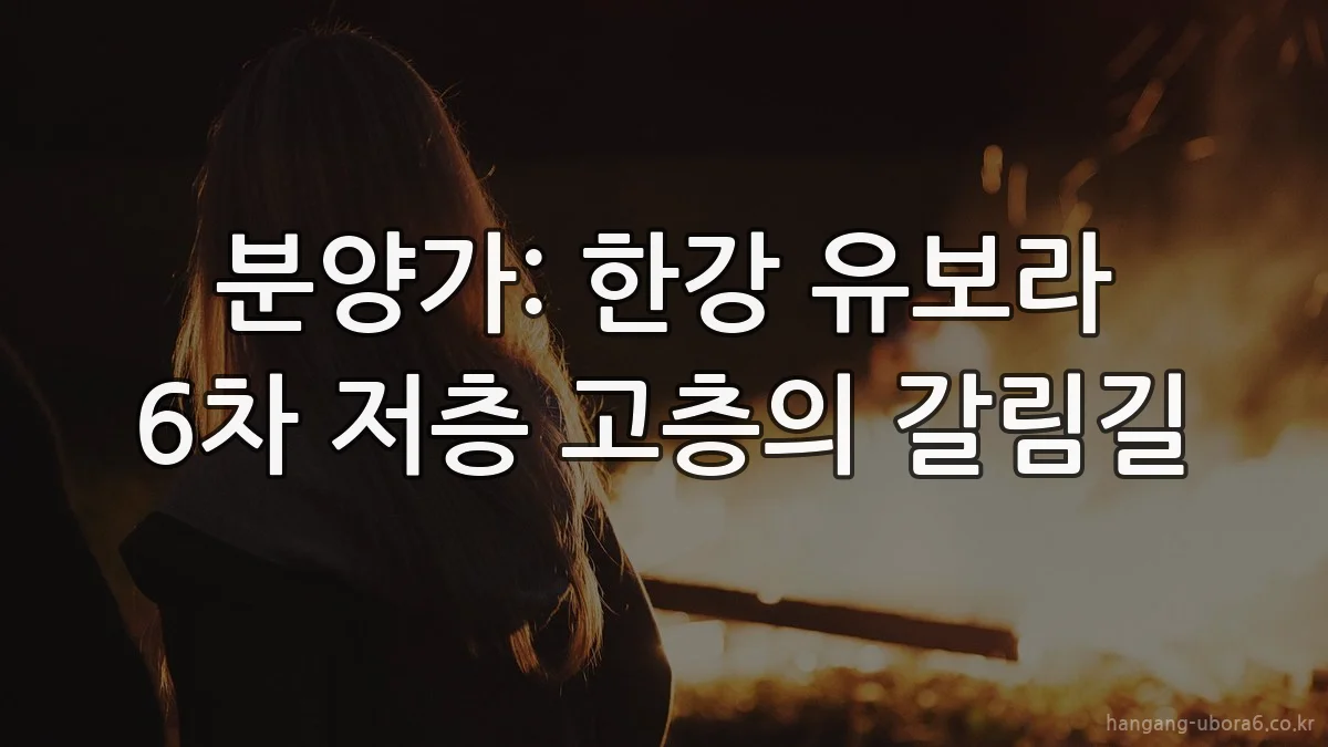 분양가: 한강 유보라 6차 저층 고층의 갈림길