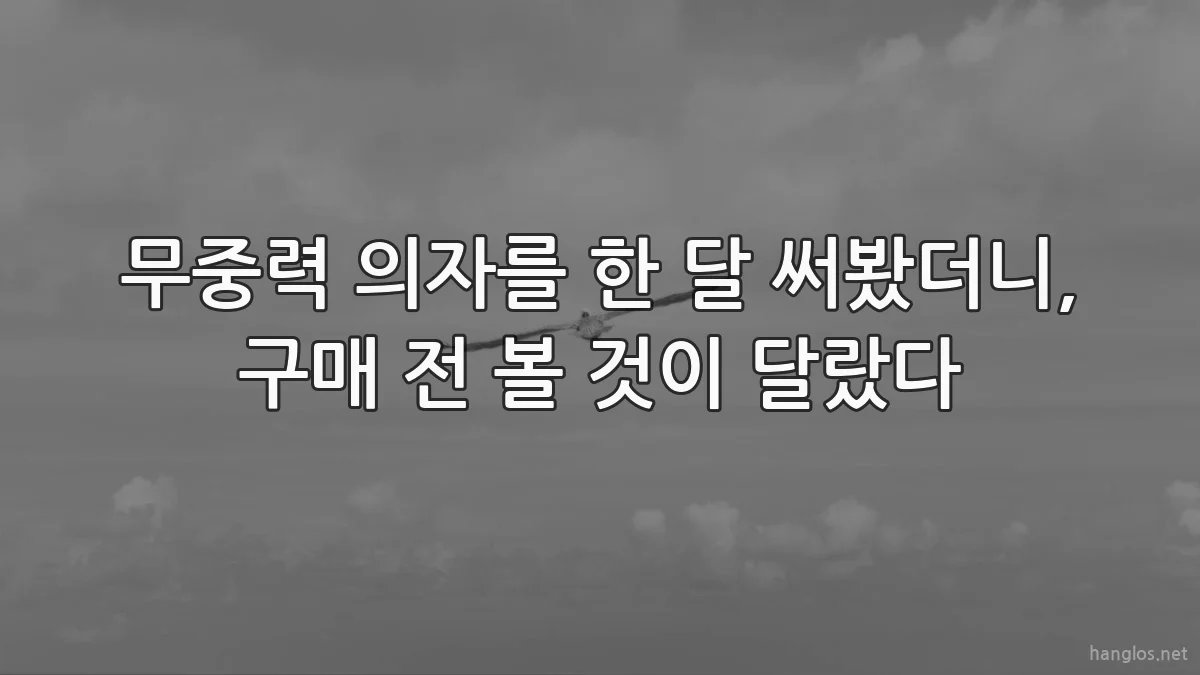 무중력 의자를 한 달 써봤더니, 구매 전 볼 것이 달랐다
