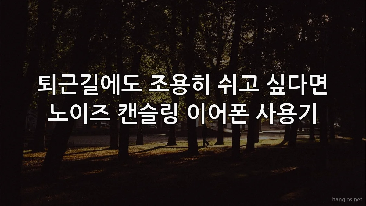 퇴근길에도 조용히 쉬고 싶다면 노이즈 캔슬링 이어폰 사용기
