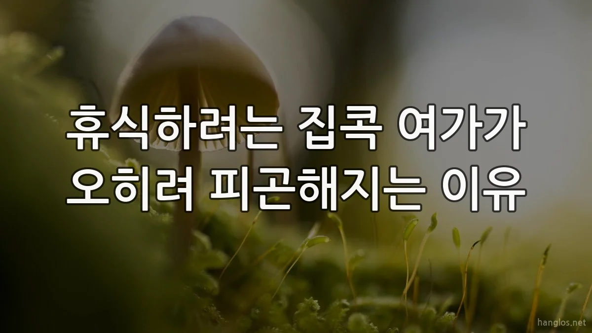 휴식하려는 집콕 여가가 오히려 피곤해지는 이유