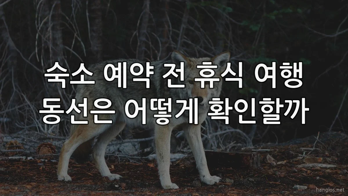 숙소 예약 전 휴식 여행 동선은 어떻게 확인할까