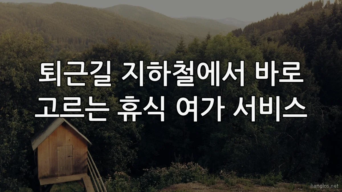 퇴근길 지하철에서 바로 고르는 휴식 여가 서비스