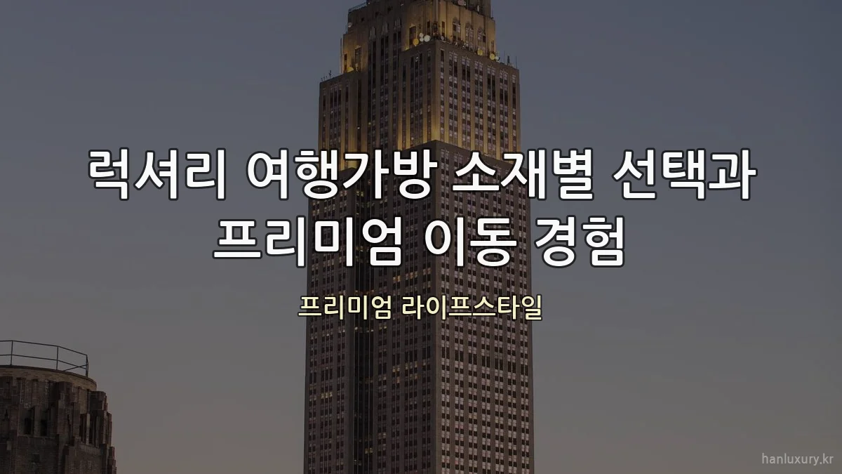 럭셔리 여행가방 소재별 선택과 프리미엄 이동 경험