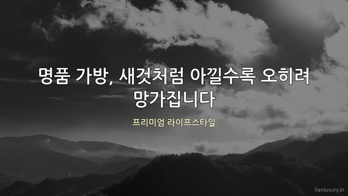 명품 가방, 새것처럼 아낄수록 오히려 망가집니다