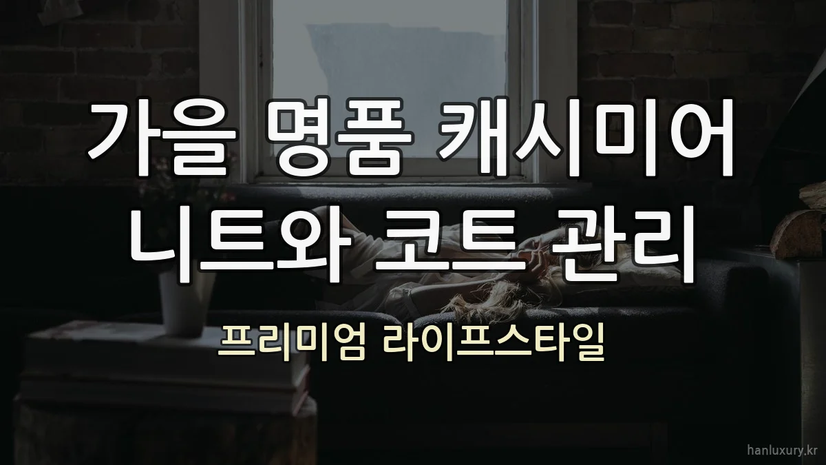 가을 명품 캐시미어 니트와 코트 관리