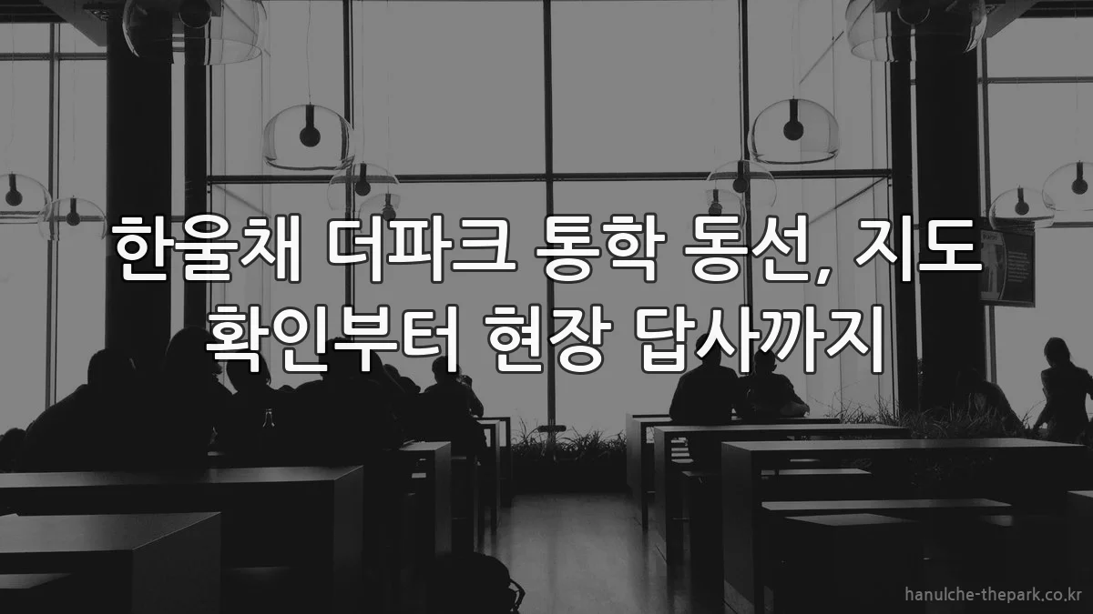 한울채 더파크 통학 동선, 지도 확인부터 현장 답사까지