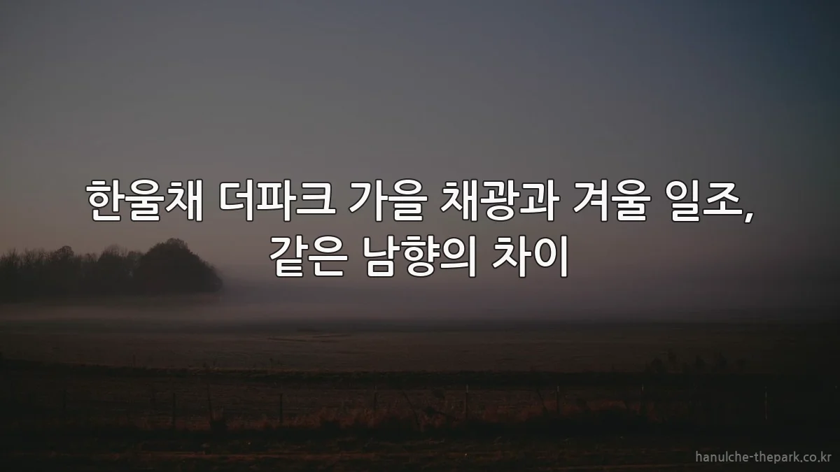 한울채 더파크 가을 채광과 겨울 일조, 같은 남향의 차이