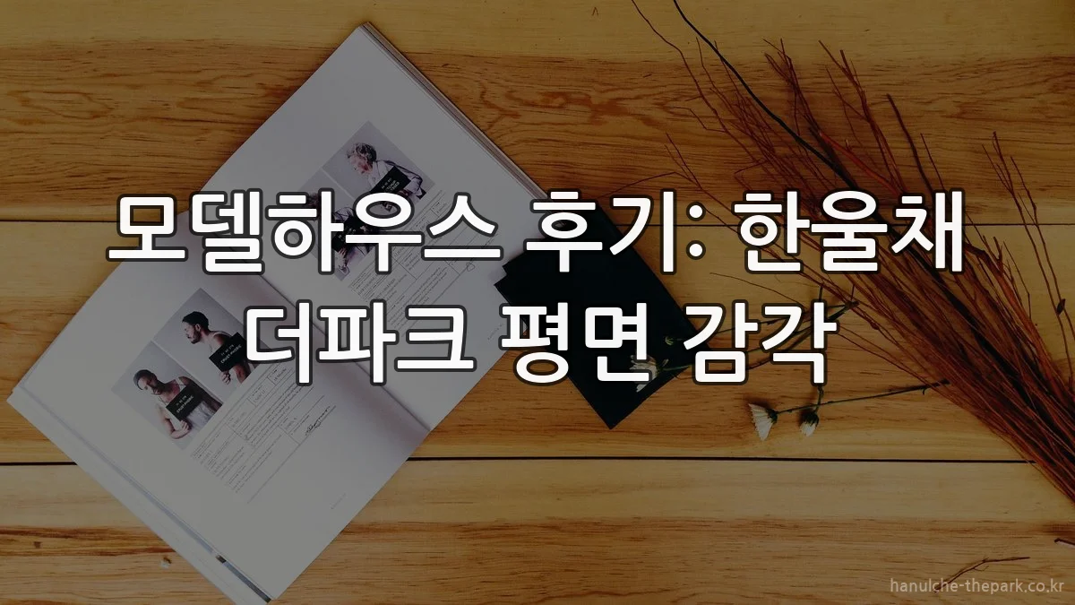 모델하우스 후기: 한울채 더파크 평면 감각