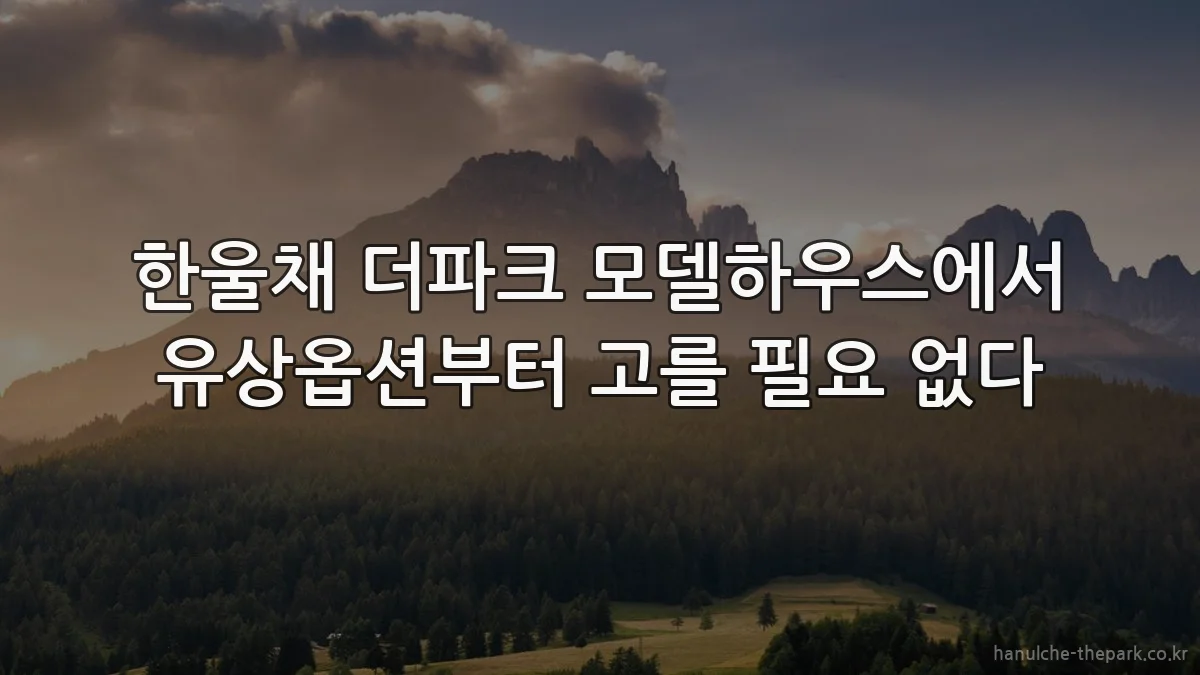 한울채 더파크 모델하우스에서 유상옵션부터 고를 필요 없다