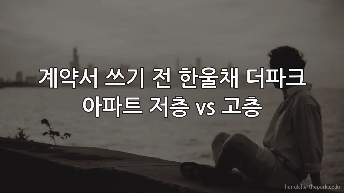 계약서 쓰기 전 한울채 더파크 아파트 저층 vs 고층