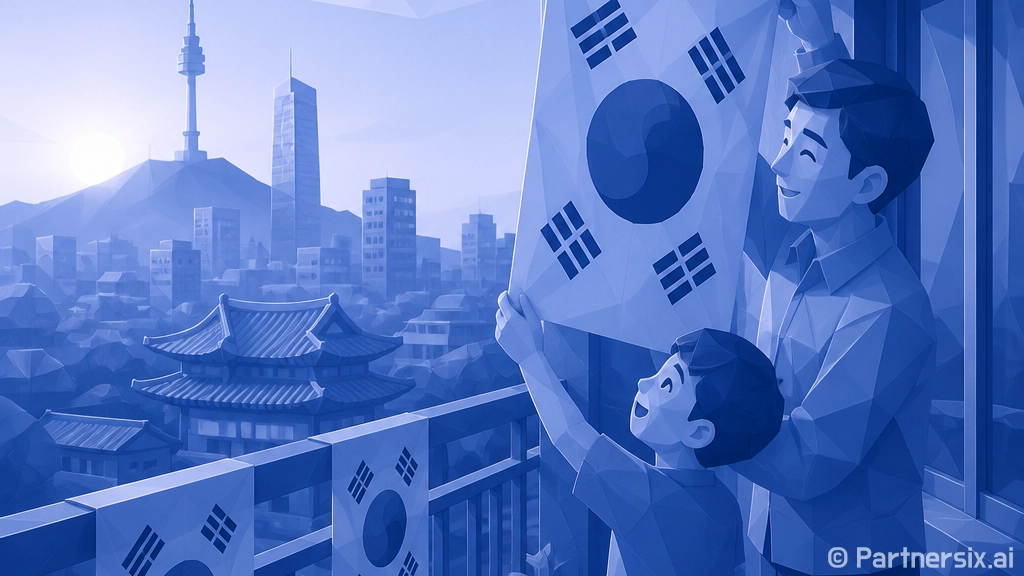 광복절 태극기 게양…