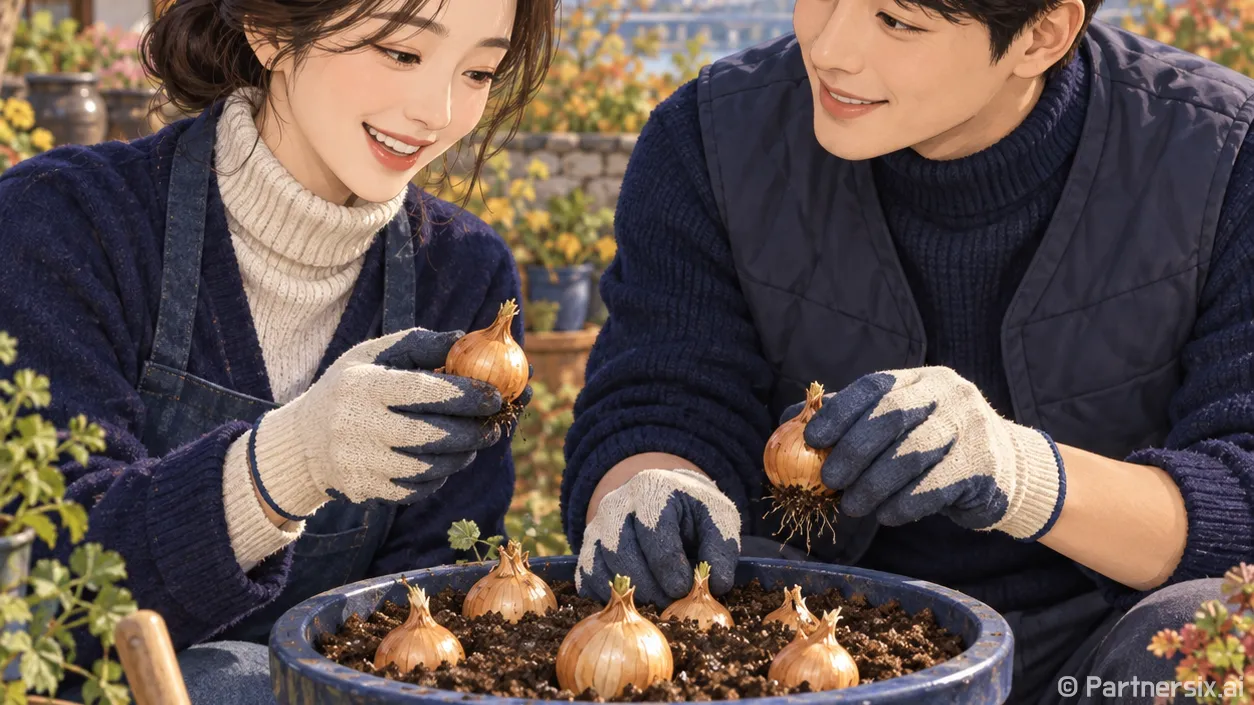 쪽파심는방법, 씨쪽파를 얼마나 깊이 심어야 할까요?