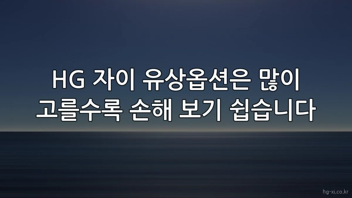 HG 자이 유상옵션은 많이 고를수록 손해 보기 쉽습니다