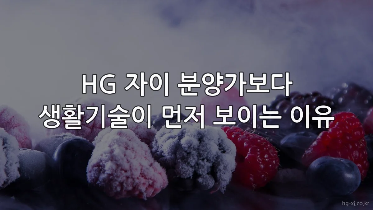 HG 자이 분양가보다 생활기술이 먼저 보이는 이유