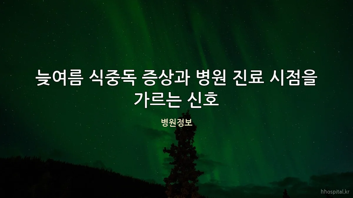 늦여름 식중독 증상과 병원 진료 시점을 가르는 신호