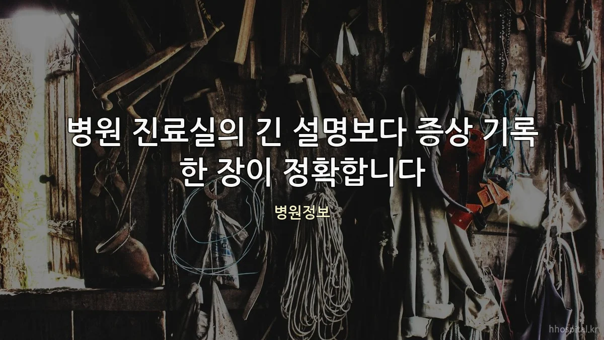 병원 진료실의 긴 설명보다 증상 기록 한 장이 정확합니다