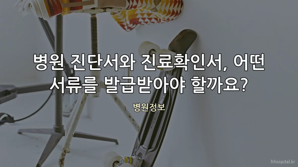 병원 진단서와 진료확인서, 어떤 서류를 발급받아야 할까요?