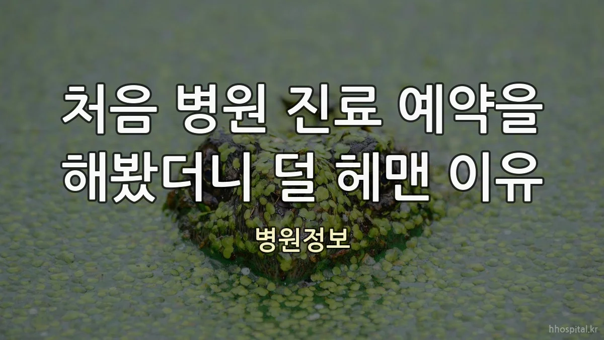 처음 병원 진료 예약을 해봤더니 덜 헤맨 이유