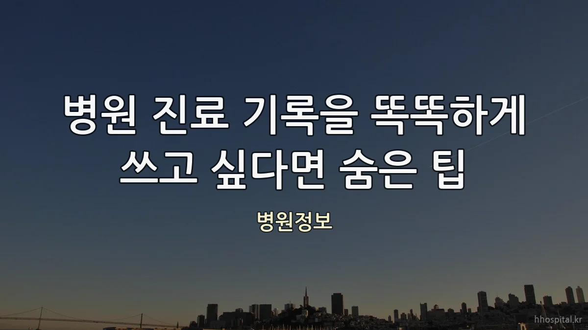 병원 진료 기록을 똑똑하게 쓰고 싶다면 숨은 팁