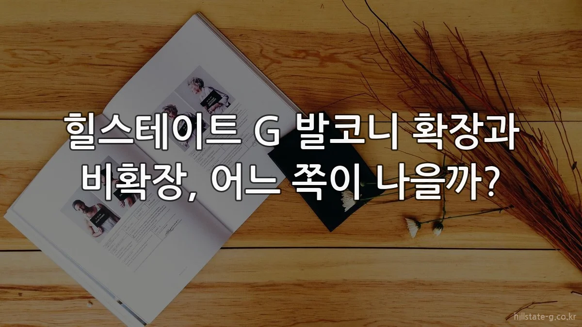 힐스테이트 G 발코니 확장과 비확장, 어느 쪽이 나을까?