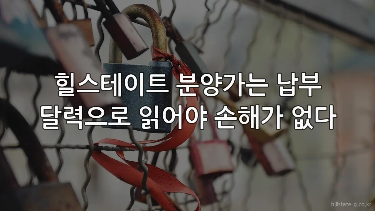 힐스테이트 분양가는 납부 달력으로 읽어야 손해가 없다